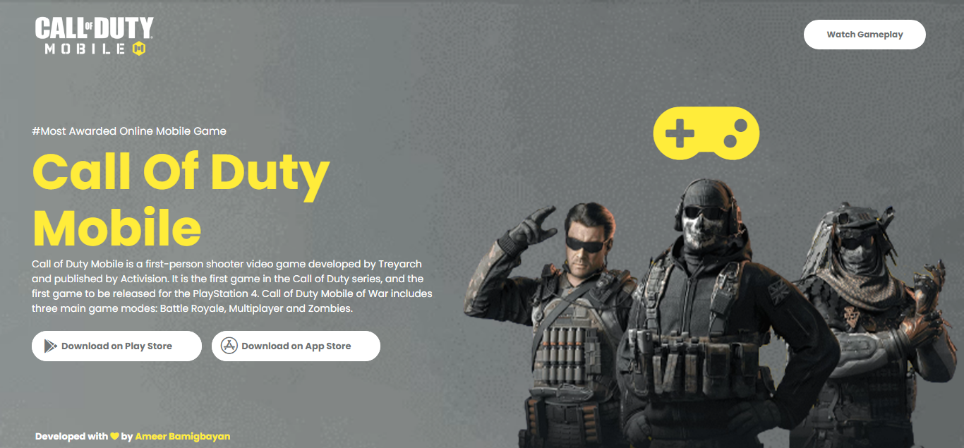 GitHub - AmeerBamigbayan/Call-Of-Duty-Mobile-Landing-Page: Recently, I