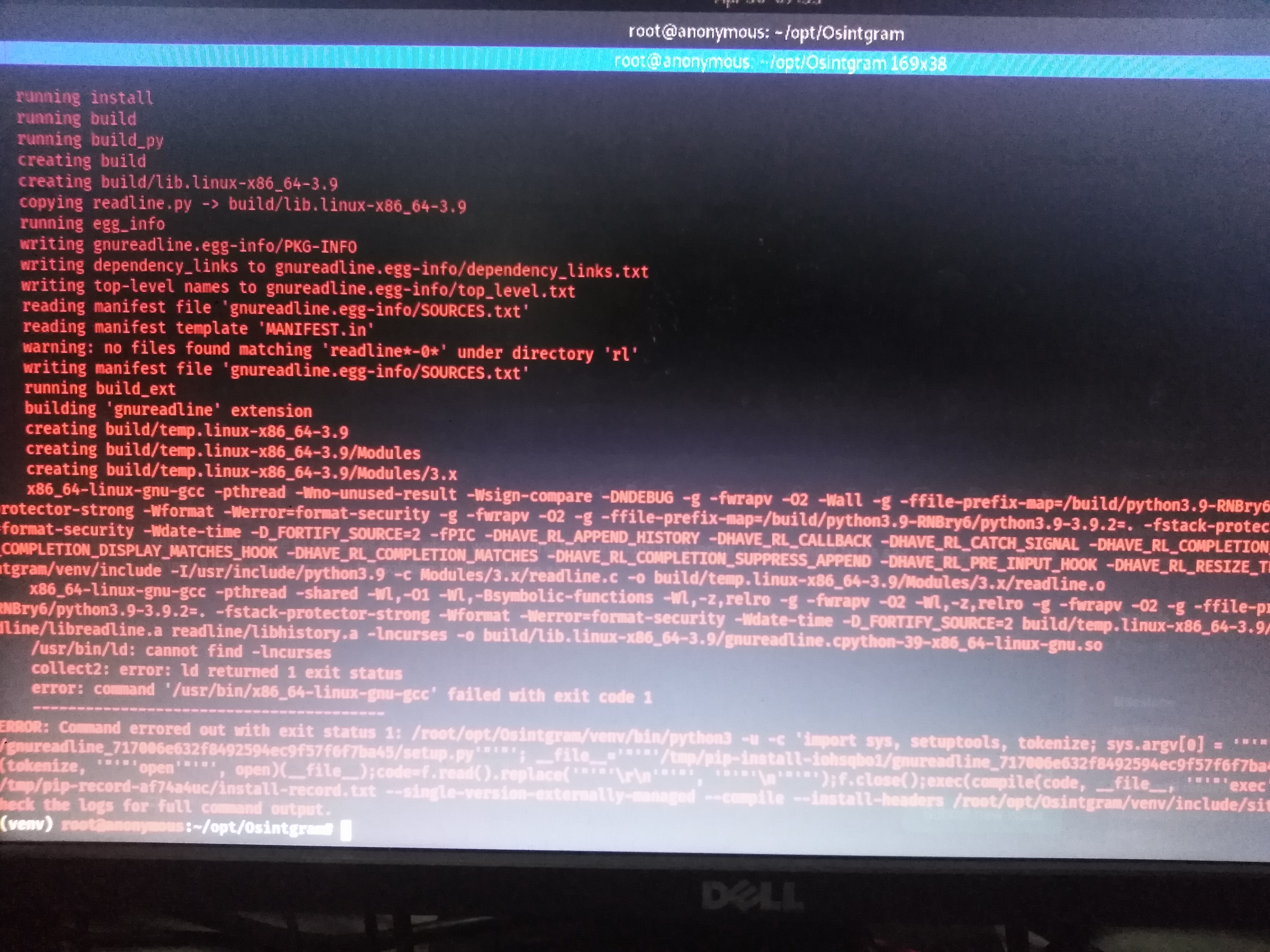 error while setup · Issue #194 · Datalux/Osintgram · GitHub
