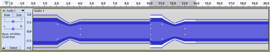 Audacity creates an extra Envelope Point when copying a selection to ...