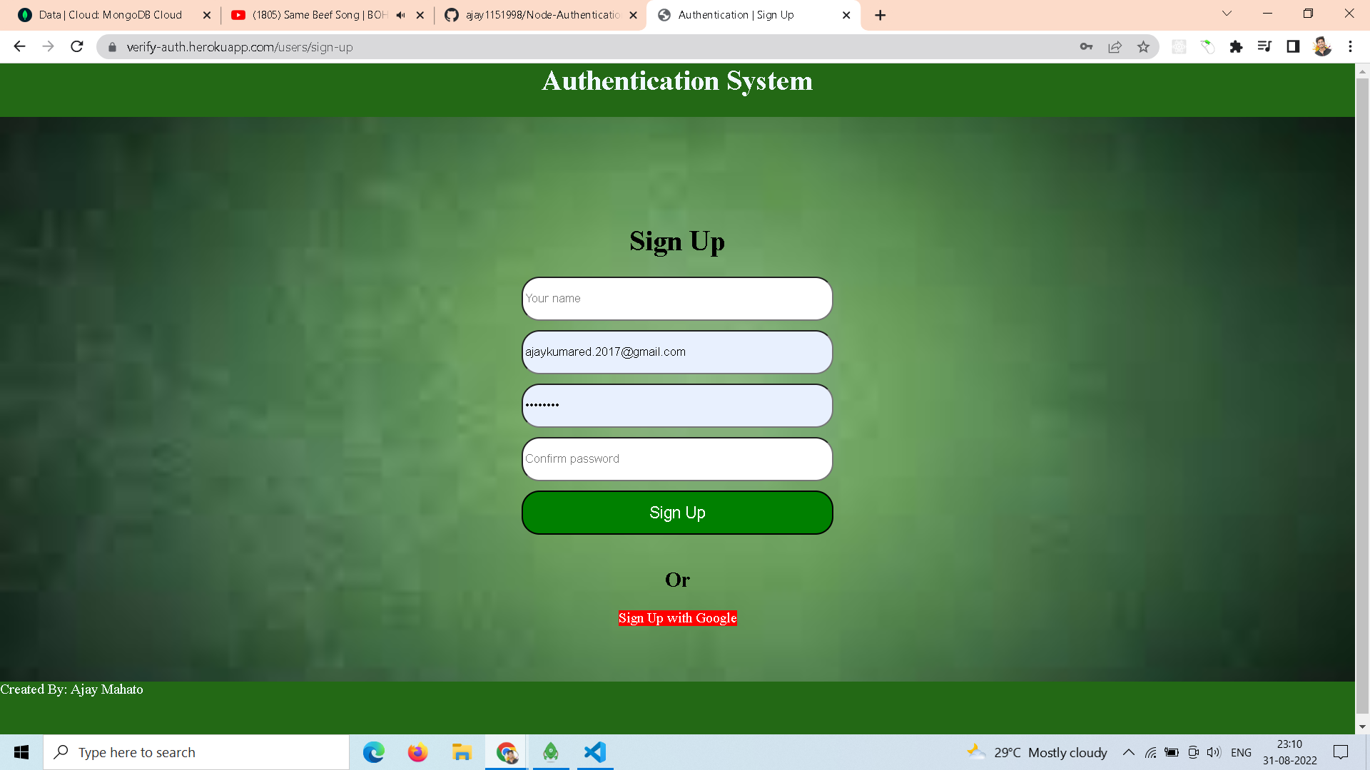 GitHub - ajay1151998/Node-Authentication-System: verify-auth-system