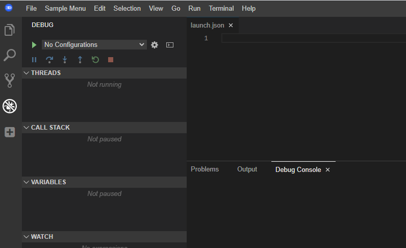 Fail to add debug configuration when an empty launch.json is opened ...
