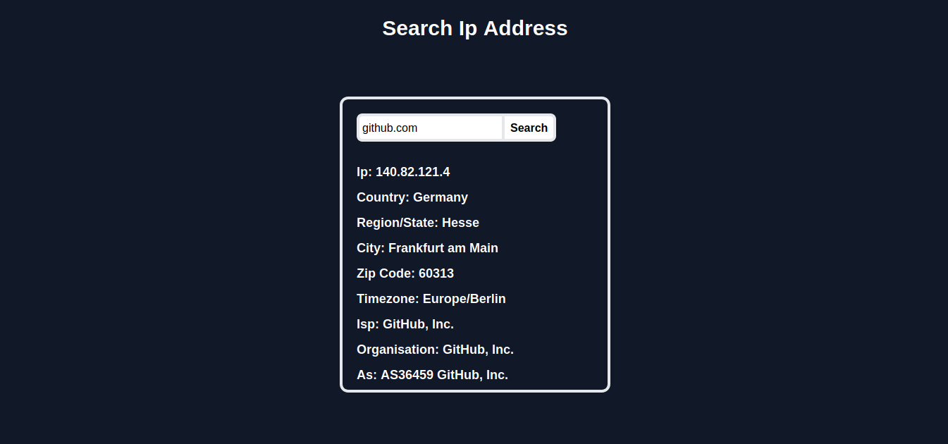 GitHub - FlosWelt/ip-address: A simple Web app to ip addresses and ip info