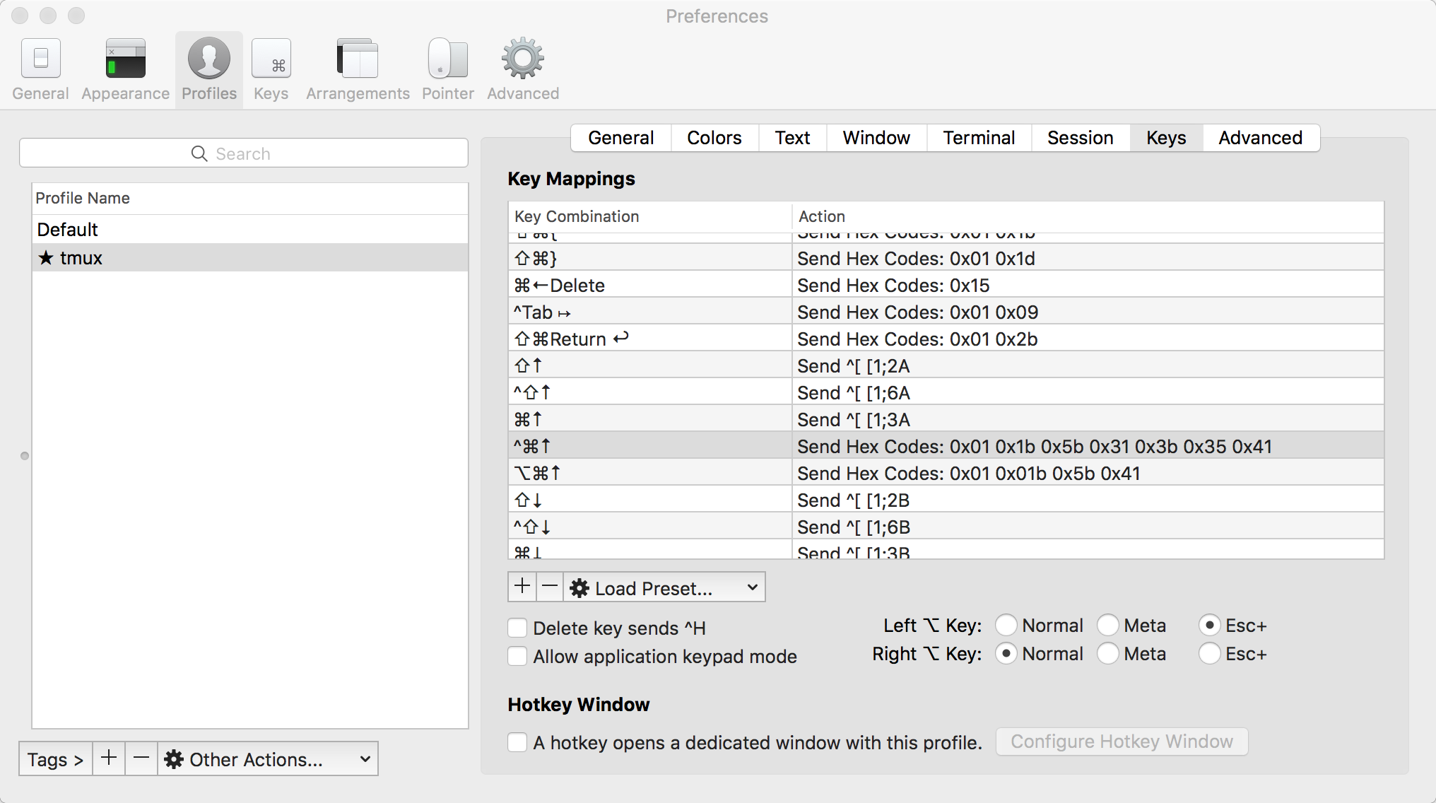 iterm preferences