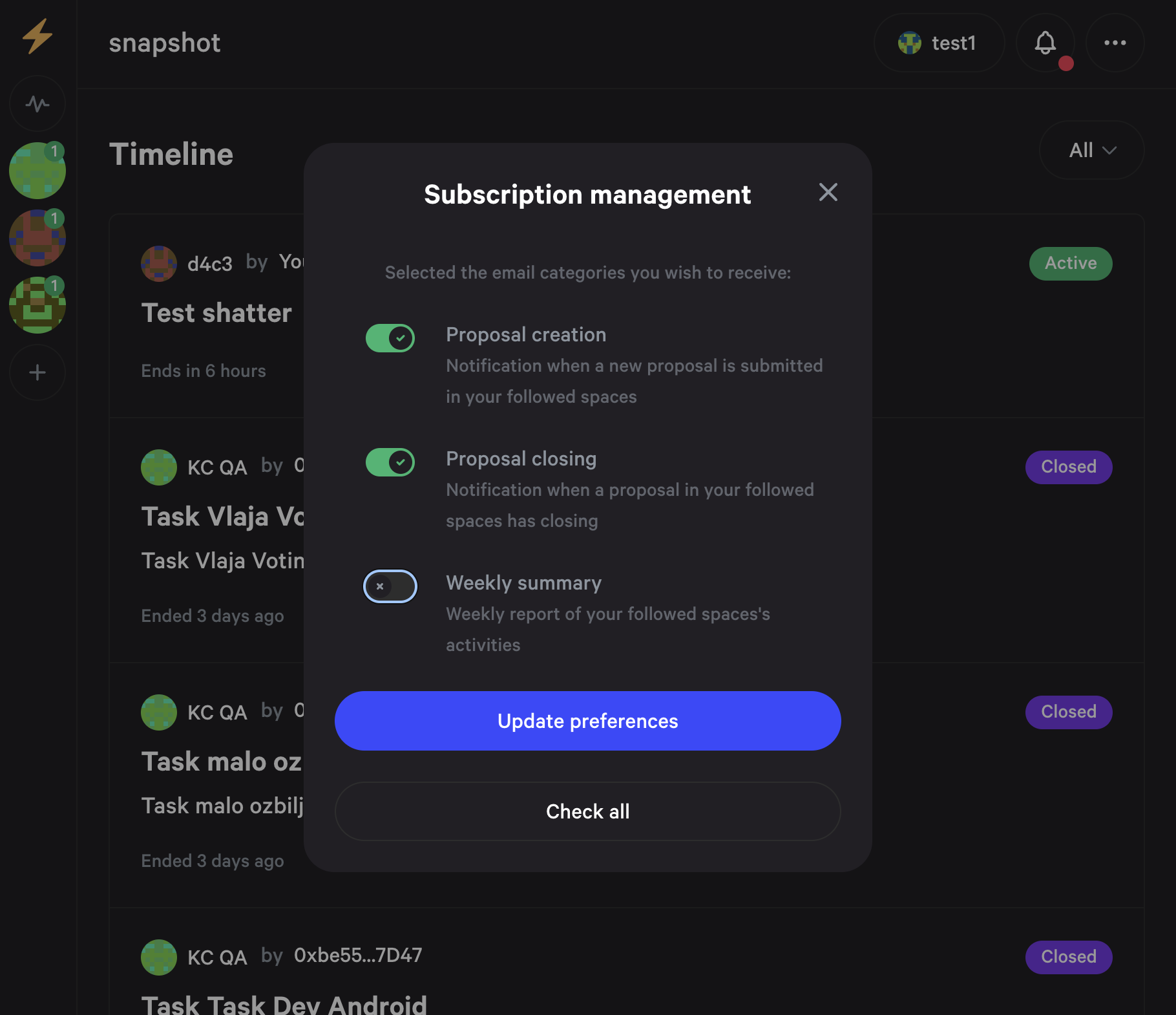 Manage email subscription from user profile · Issue 3886 · snapshot