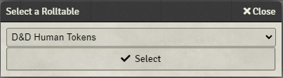 RollTable Select