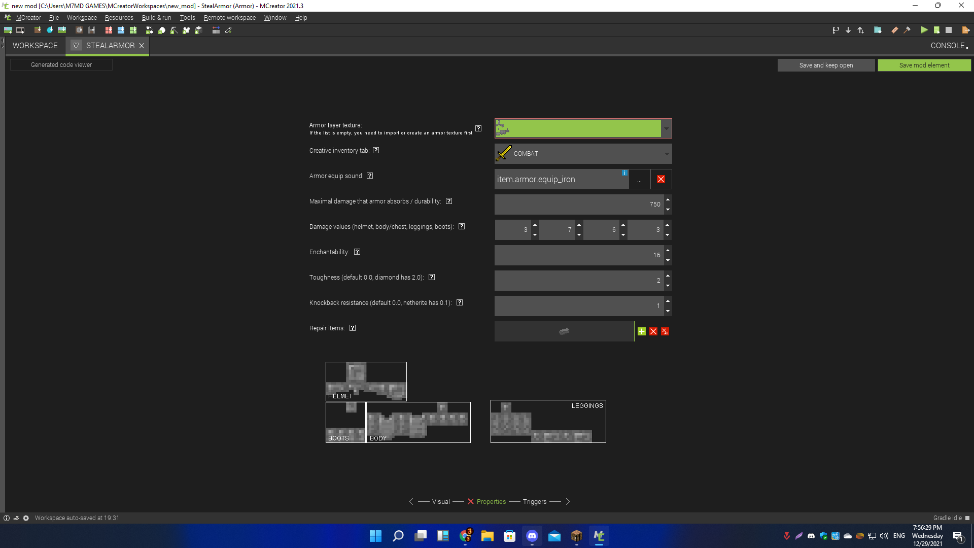i can't make armor i will leave a photo · Issue #2199 · MCreator ...