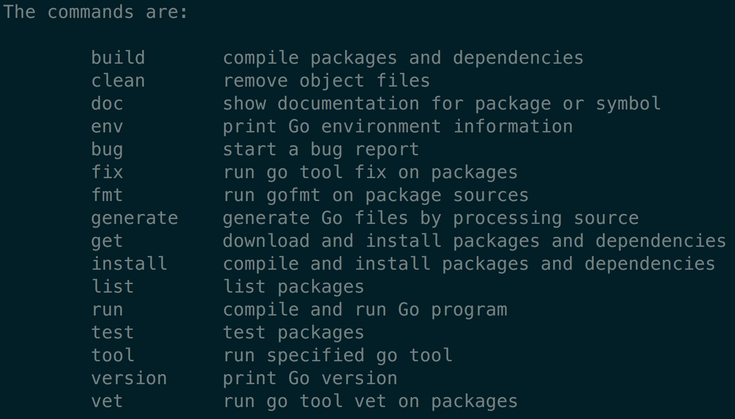 go commands