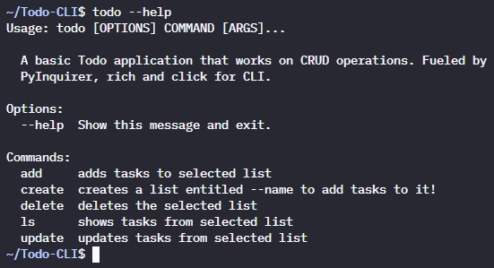 GitHub - 777advait/Todo-CLI: A basic Todo application that works on ...