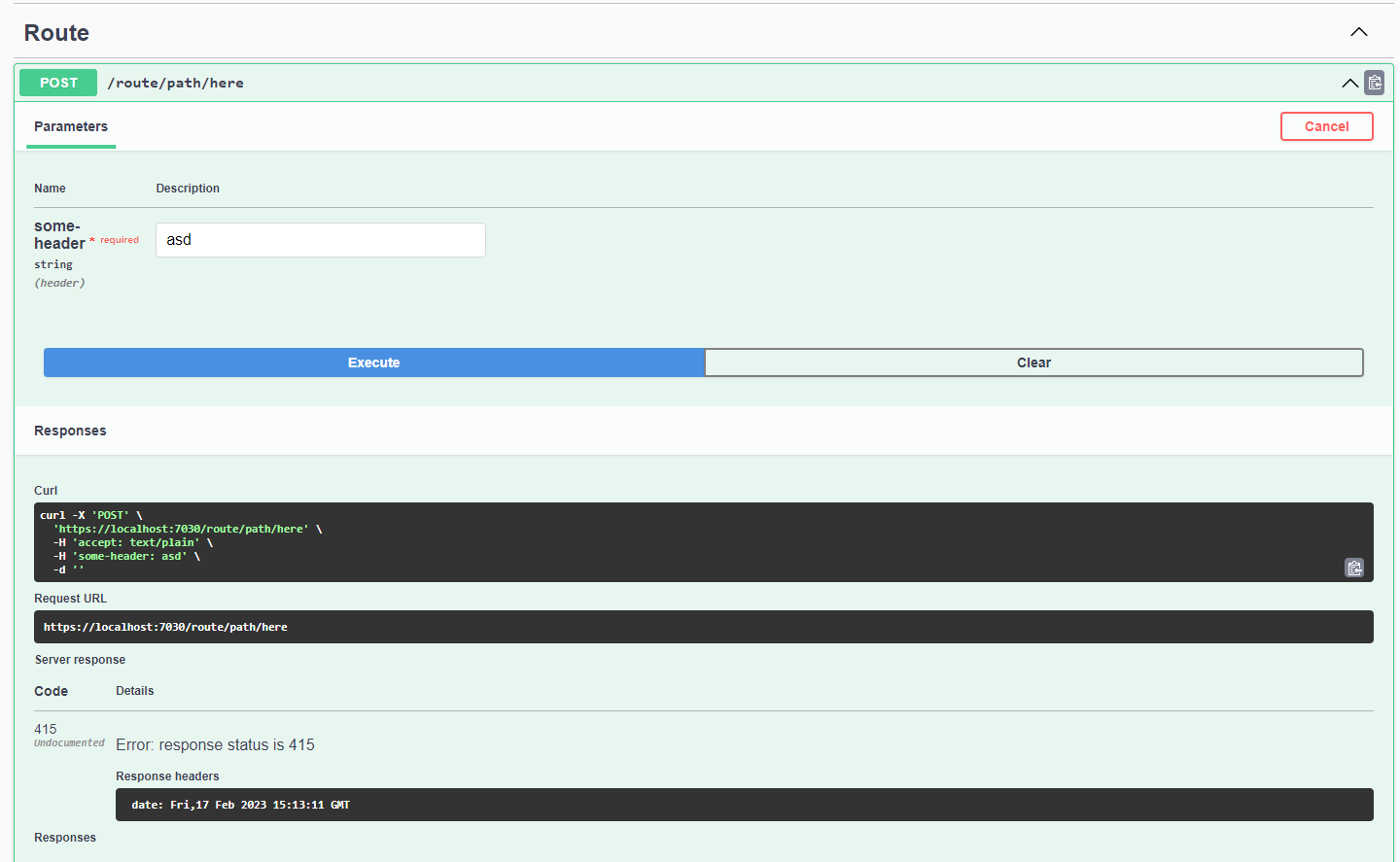 Post request with no body but having a request binding to a header or ...