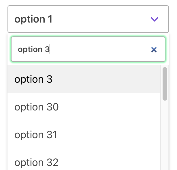 In the Select Component dropdown the search text is not persisting ...