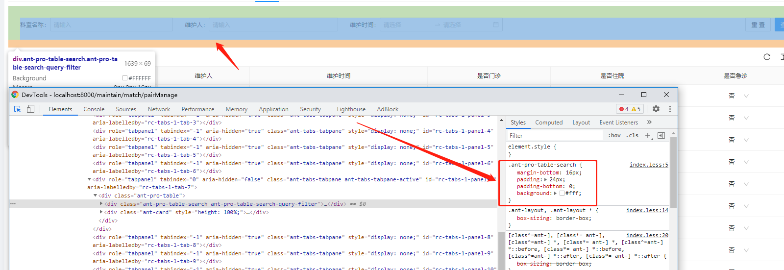 🧐[问题]ant-pro-table-search样式中的padding有变量可以设置吗 · Issue #3428 · ant-design ...