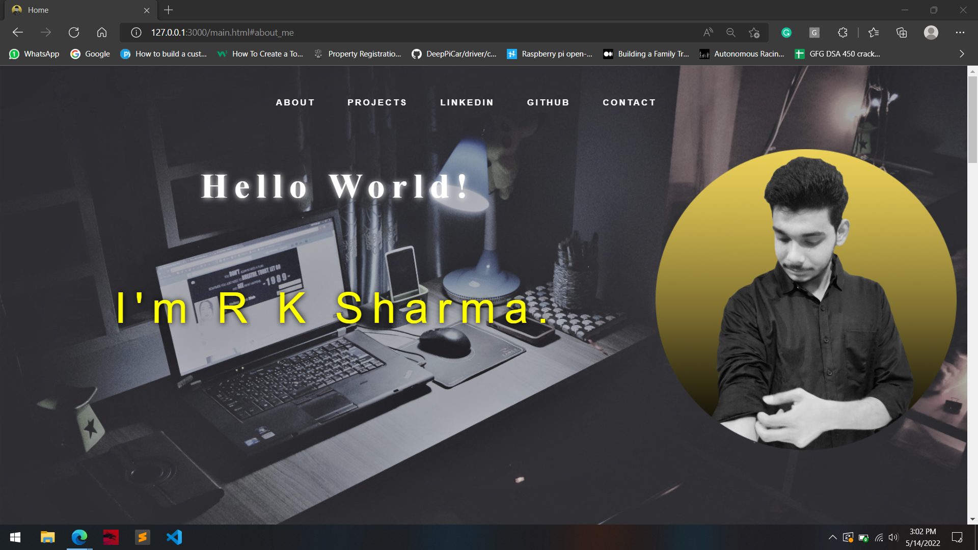 GitHub - rksharma007/Personal_Website: A dynamic personal website ...