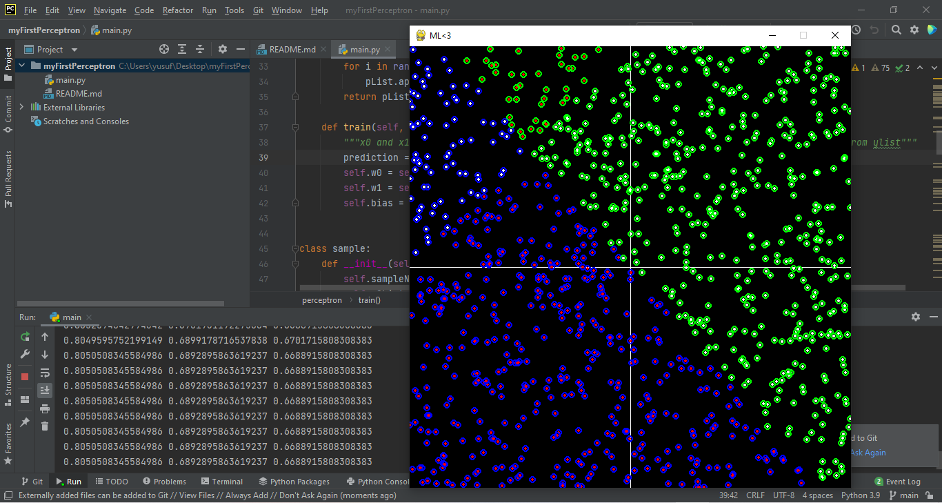 GitHub - yusufyil/myFirstPerceptron: I developed my first perceptron to ...