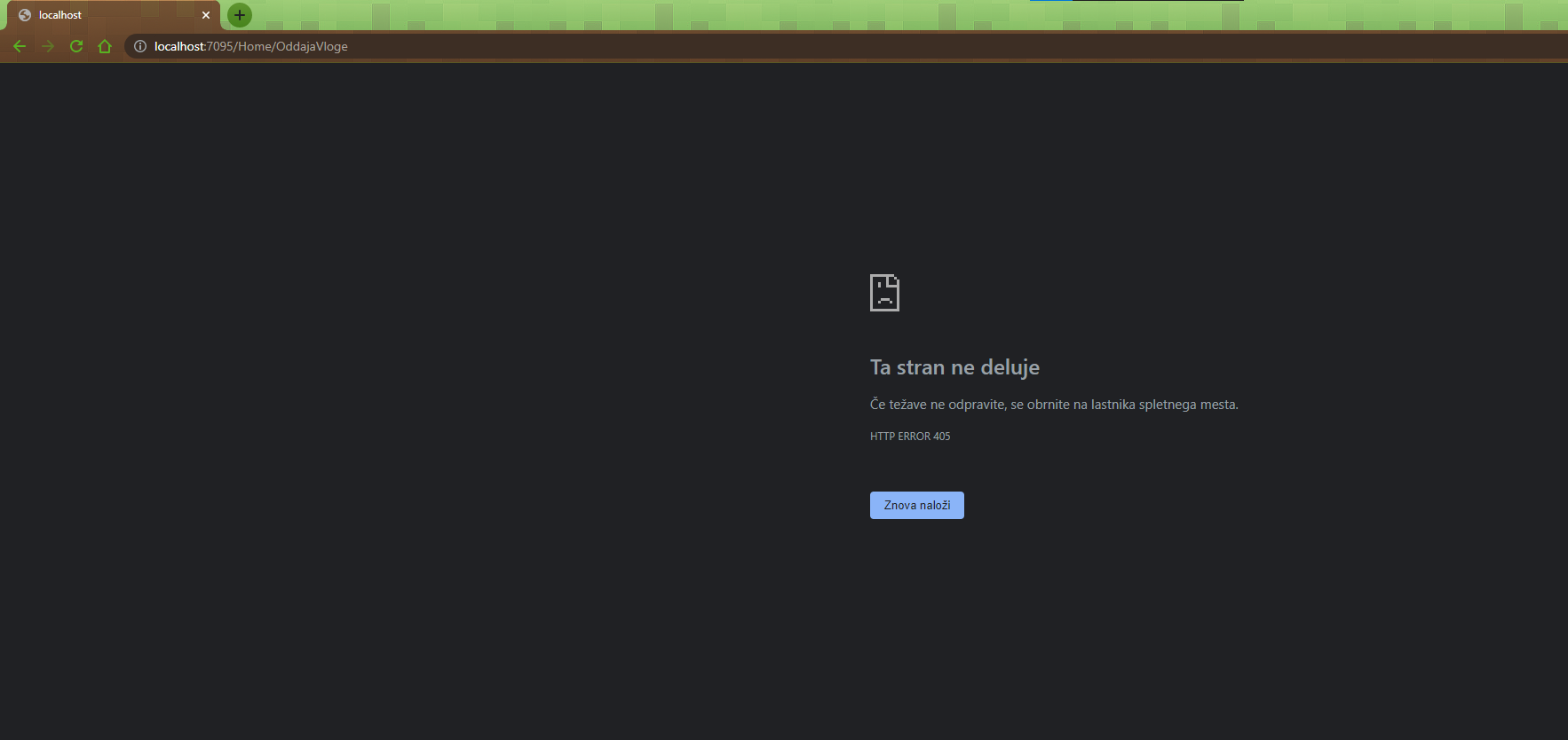 Error HTTP 405 Oddaja Vloge Issue 2 Mtvrt123 UIKT GitHub Error http 405 oddaja vloge issue 2 mtvrt123 uikt github