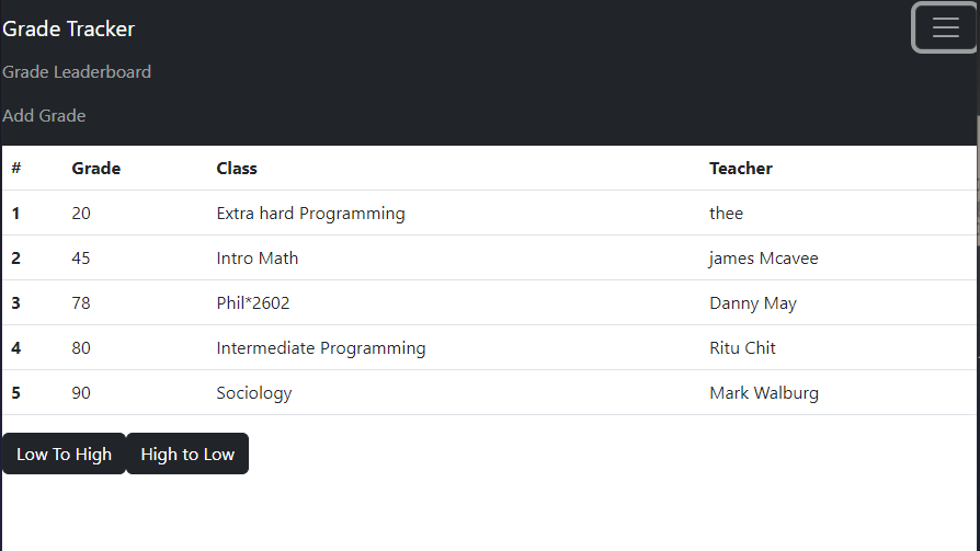 GitHub - MPBunce/Grade-Tracker: Grade tracker application developed ...