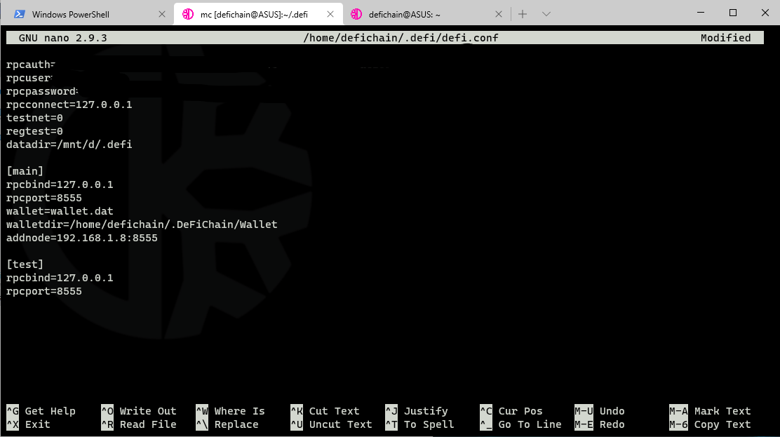 Defi conf Node 1 6 3