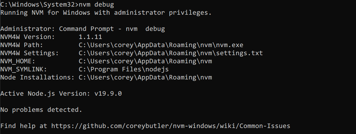 Common Issues · coreybutler/nvm-windows Wiki · GitHub
