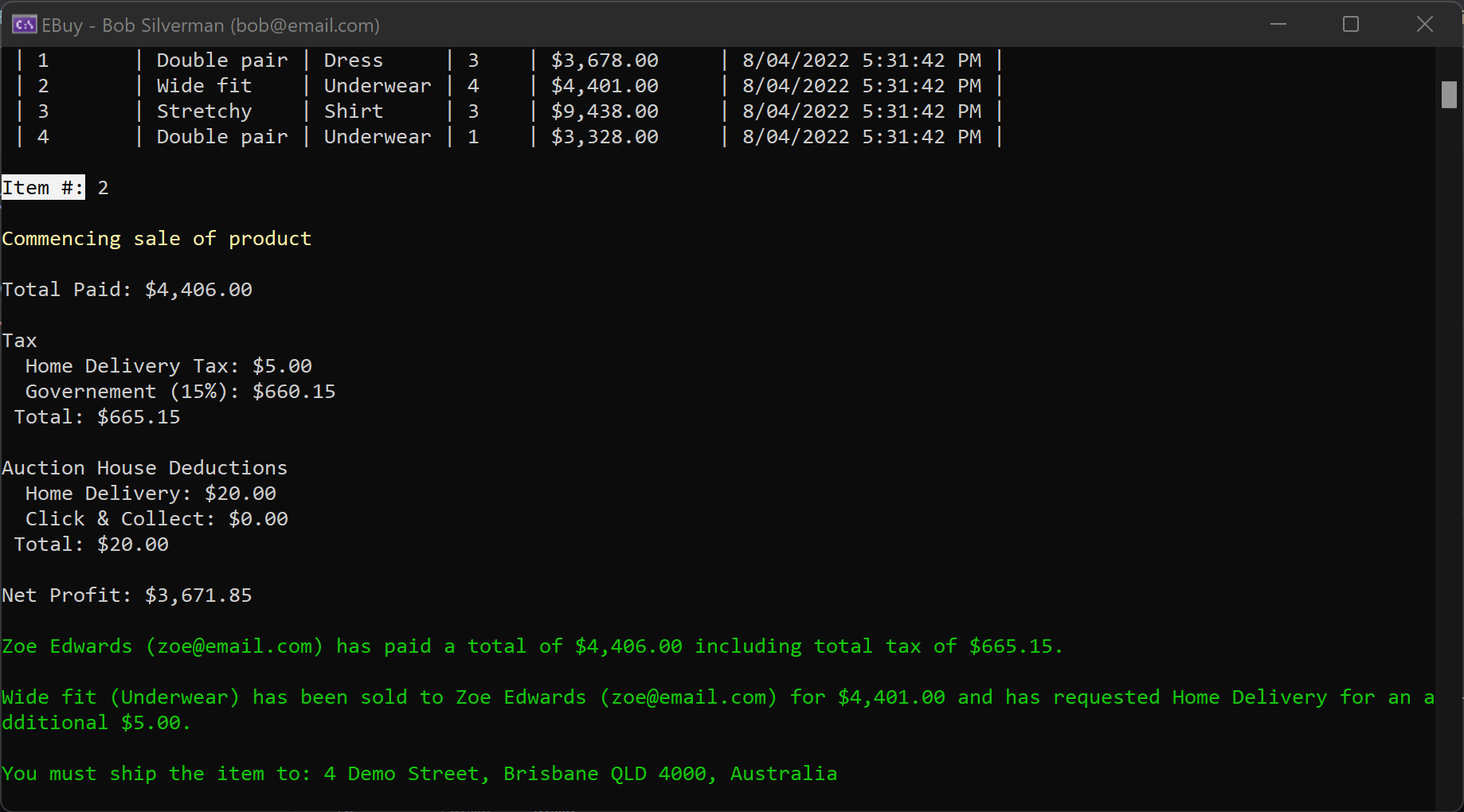 Visual Studio Bids Gui GitHub - zacherya/CAB201_21s2_BiddingSystem: Console Bidding System ...