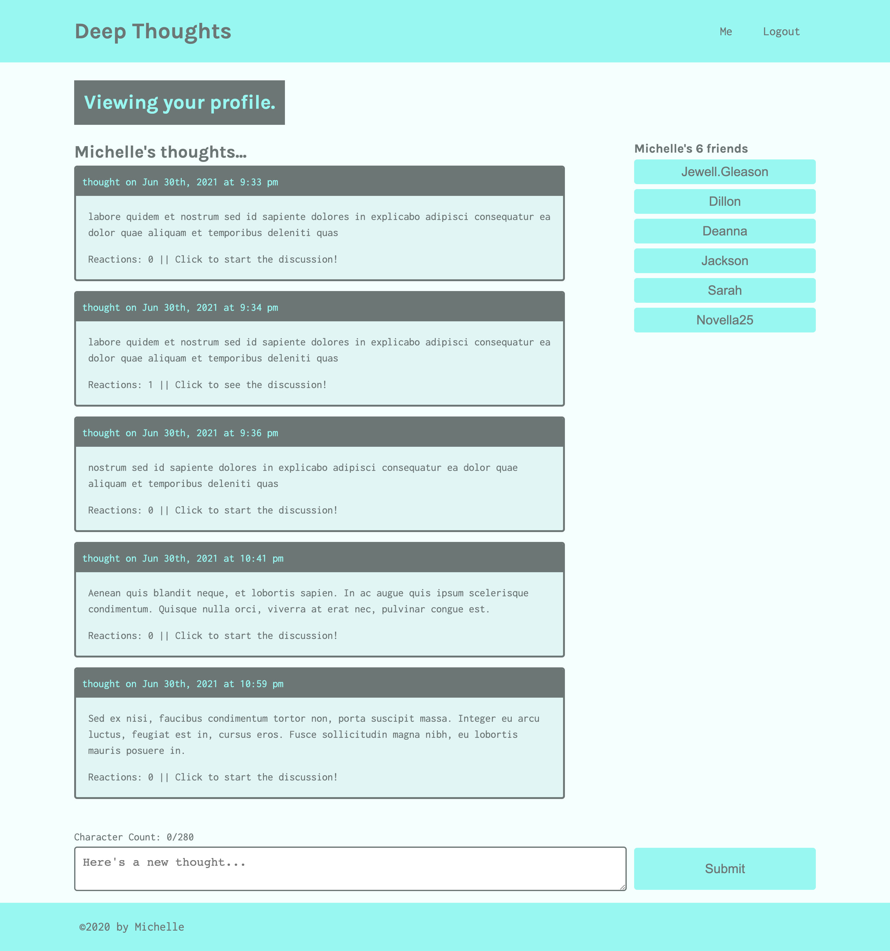 GitHub - MAsuamah/deep-thoughts: A social networking site built using ...