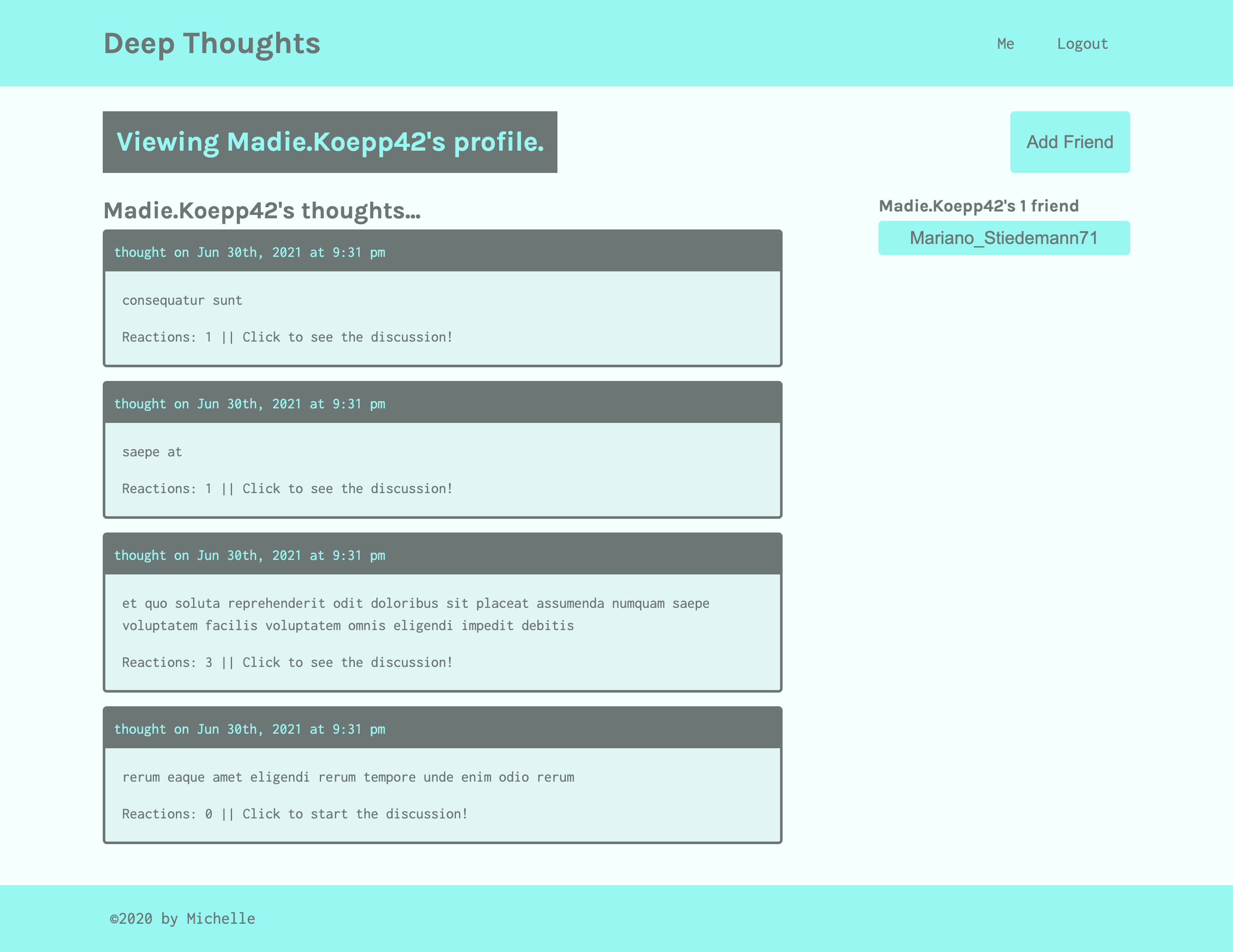 GitHub - MAsuamah/deep-thoughts: A social networking site built using ...