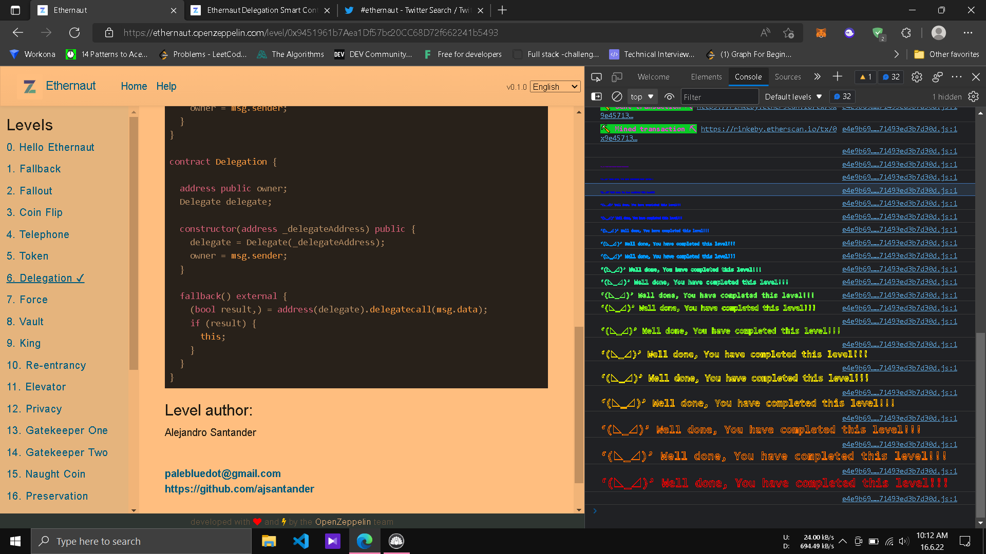Error in progress · Issue #364 · OpenZeppelin/ethernaut · GitHub