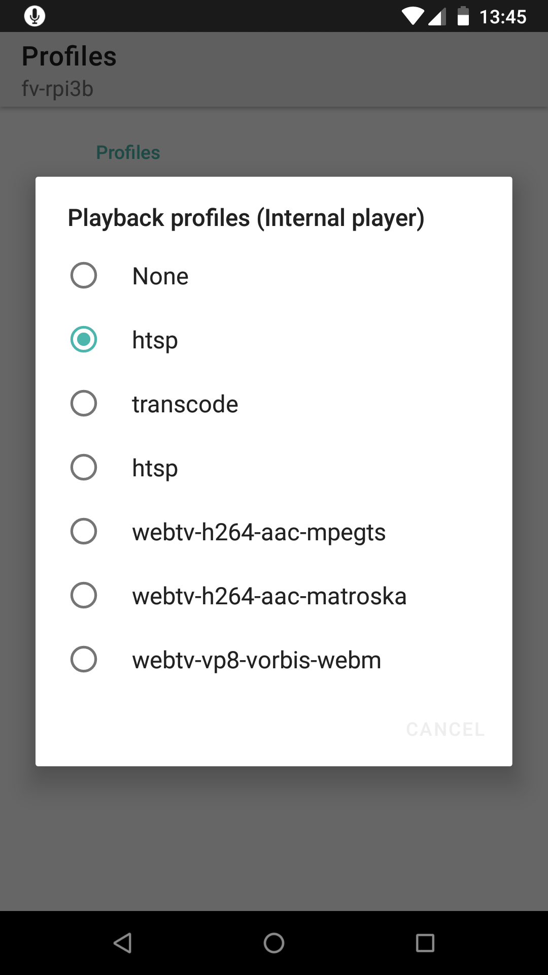 Playback profiles (Internal player)