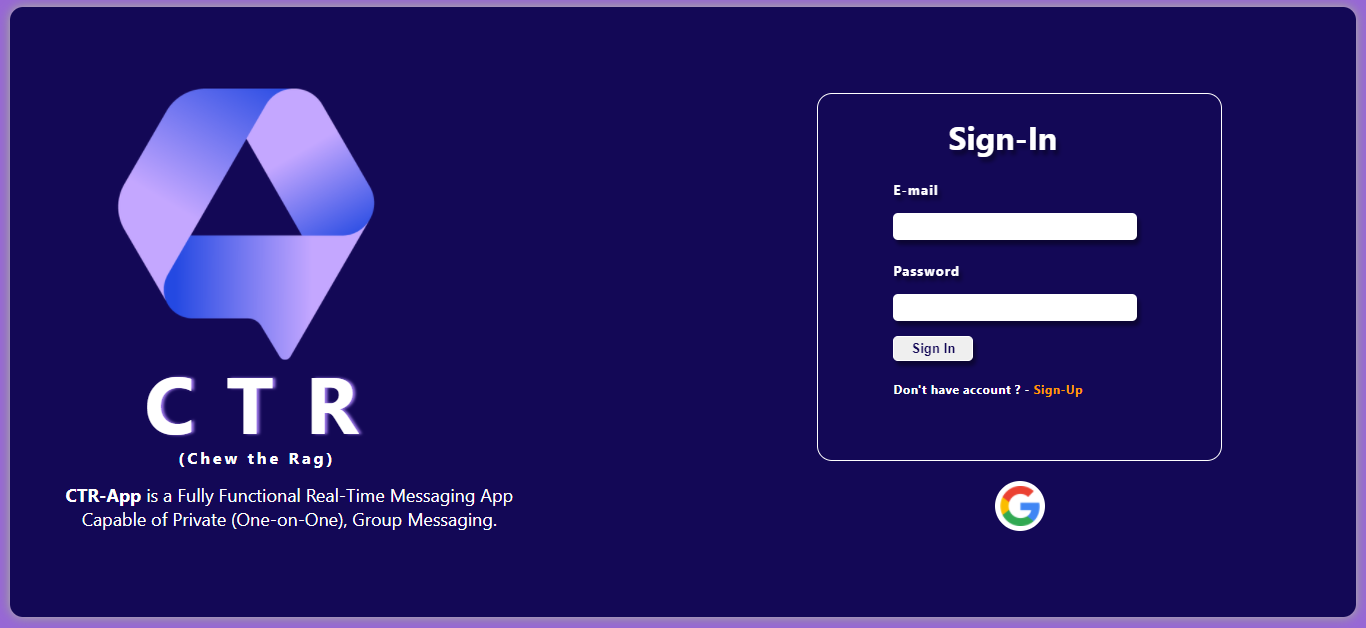 GitHub - dawoodxp97/CTR-App-Frontend: CTR Chat Application is a Full ...