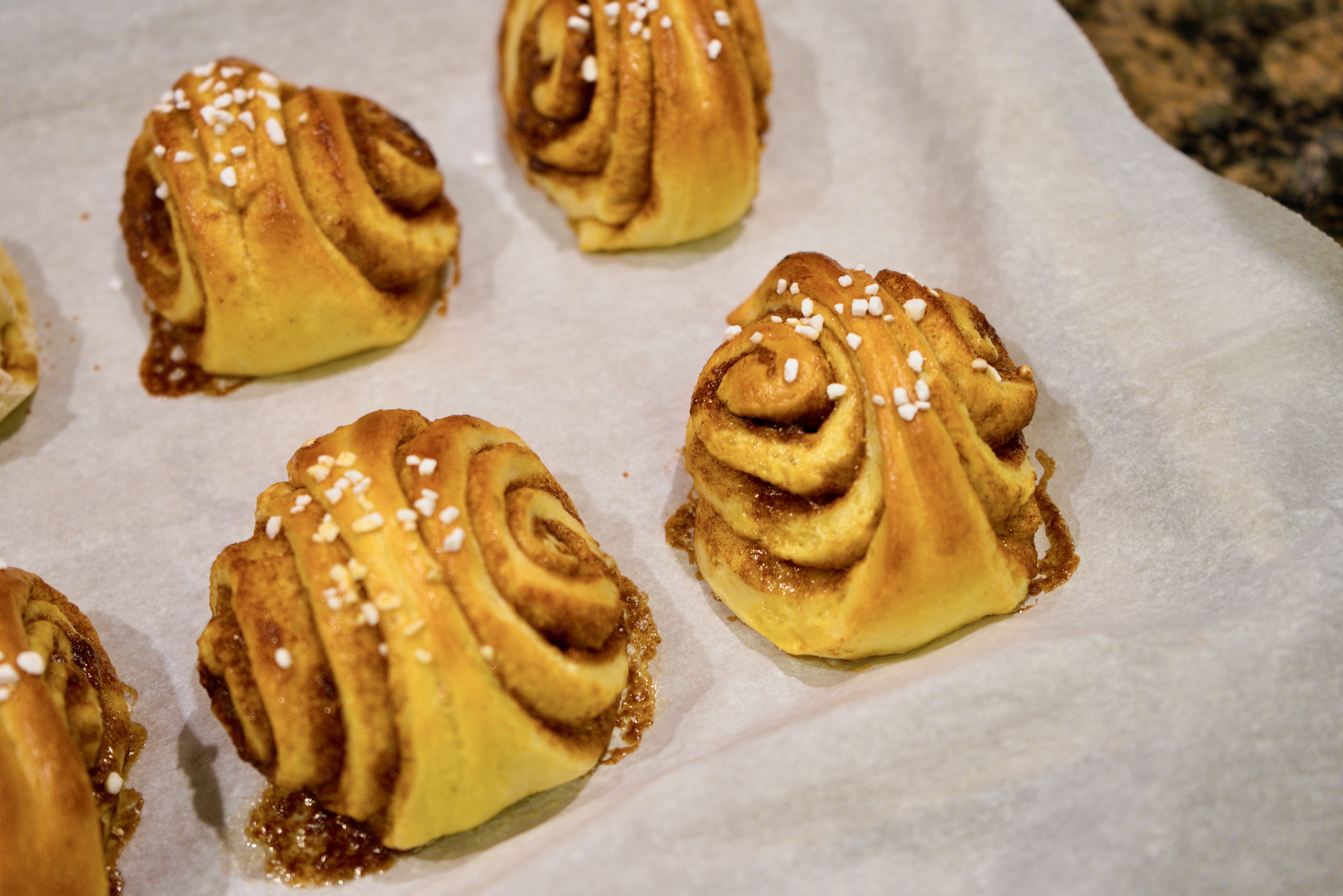 Golden brown-looking korvapuustit