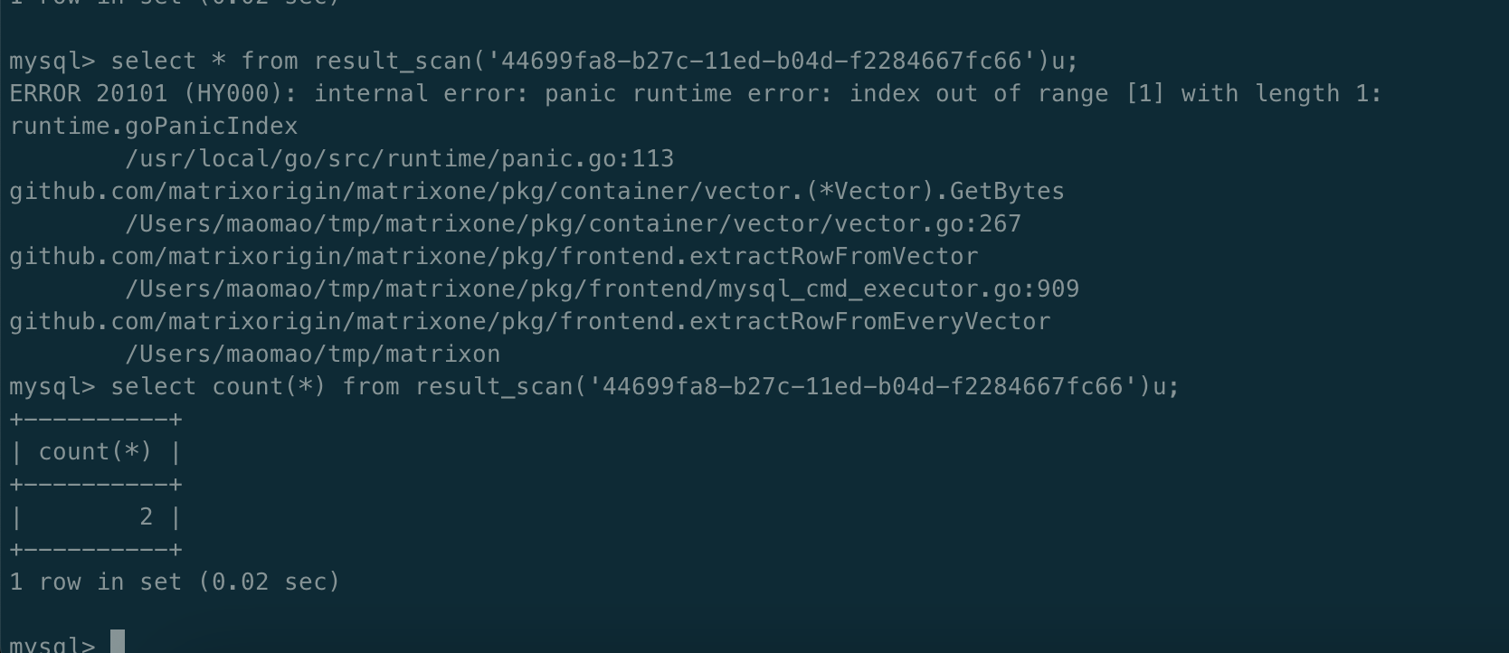 [Bug]: panic when query_scan for `show columns from t` · Issue #8114 ...