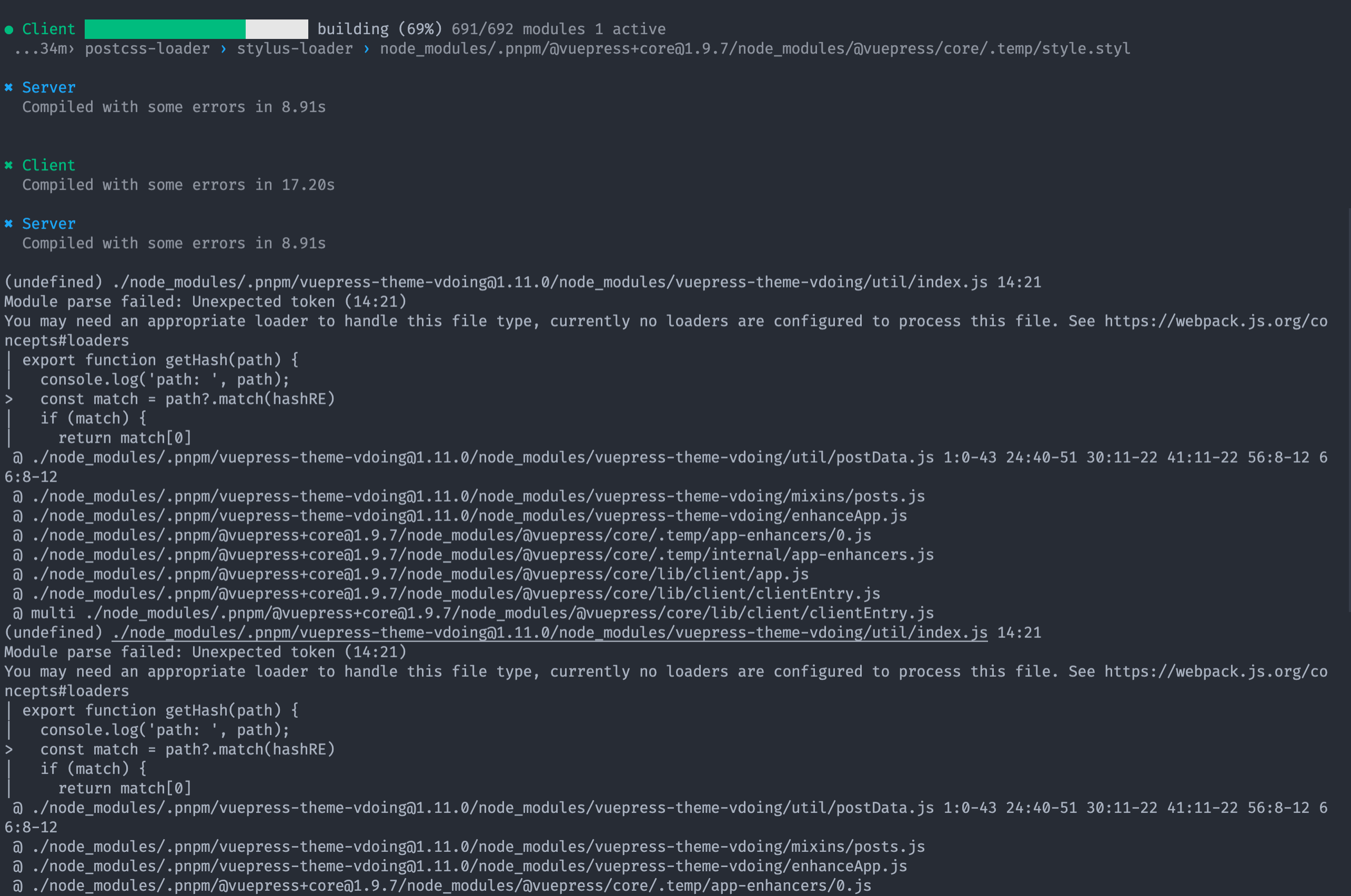 [bug]: The build error Module parse failed: Unexpected token (14:21 ...
