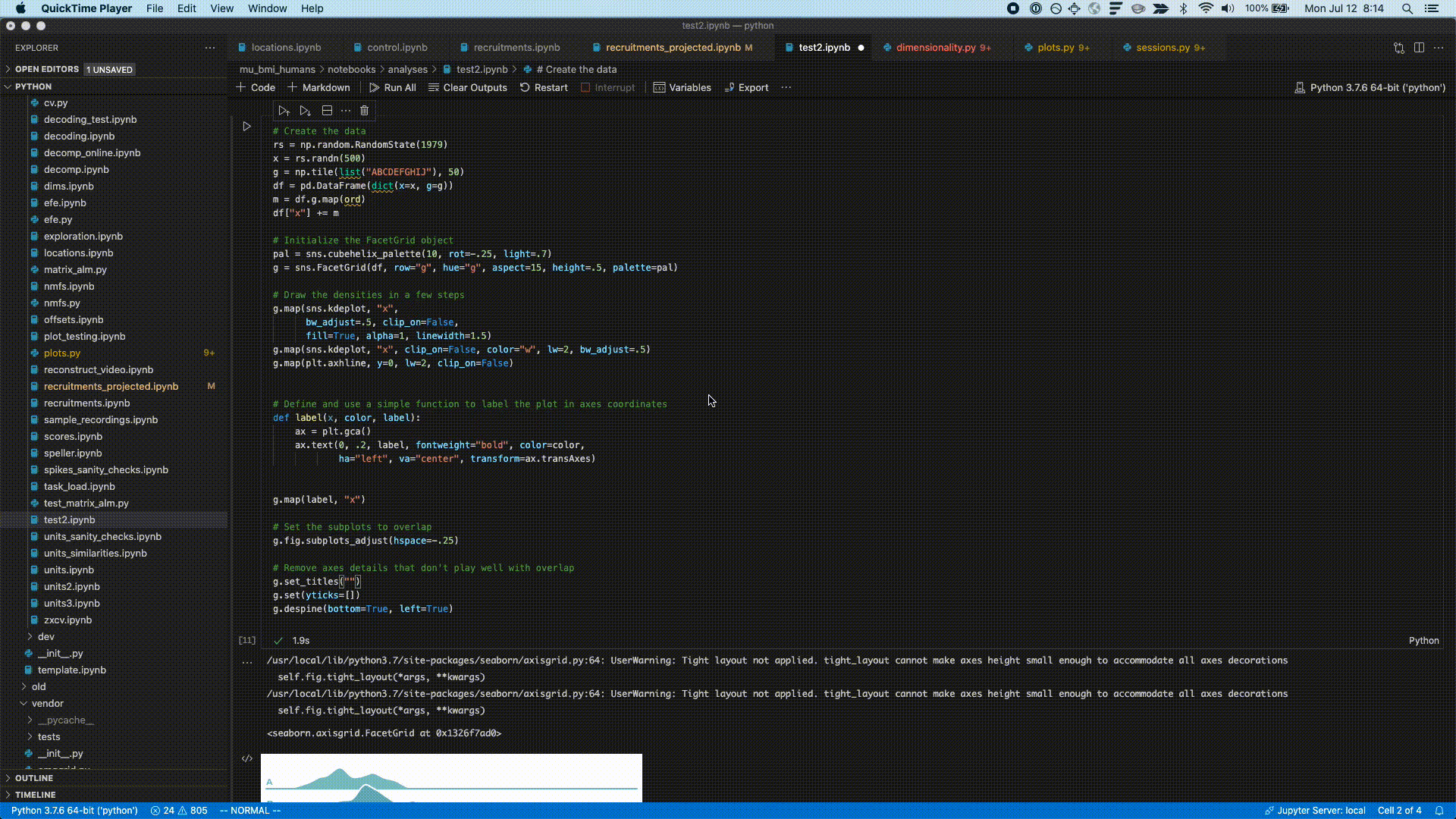 VS Code Insiders Jupyter UI jumps around after completion of cell ...
