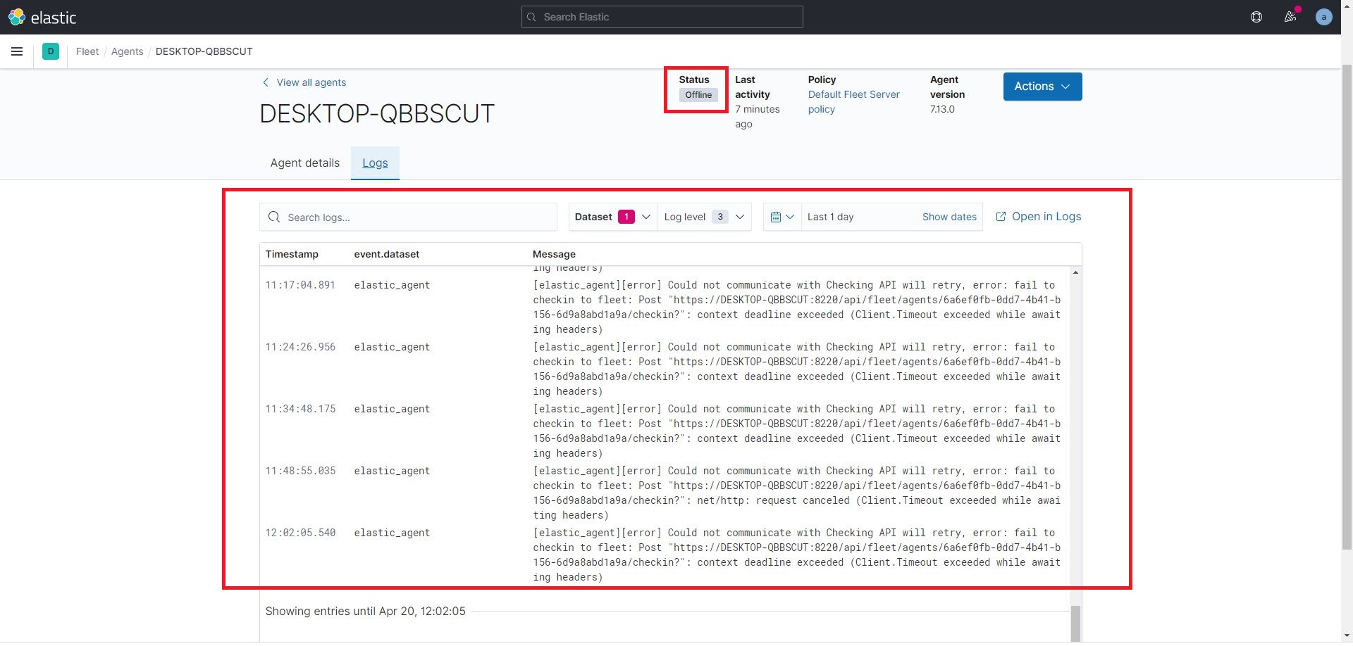 Fleet Server Agent goes offline on inactivity. · Issue #251 · elastic ...