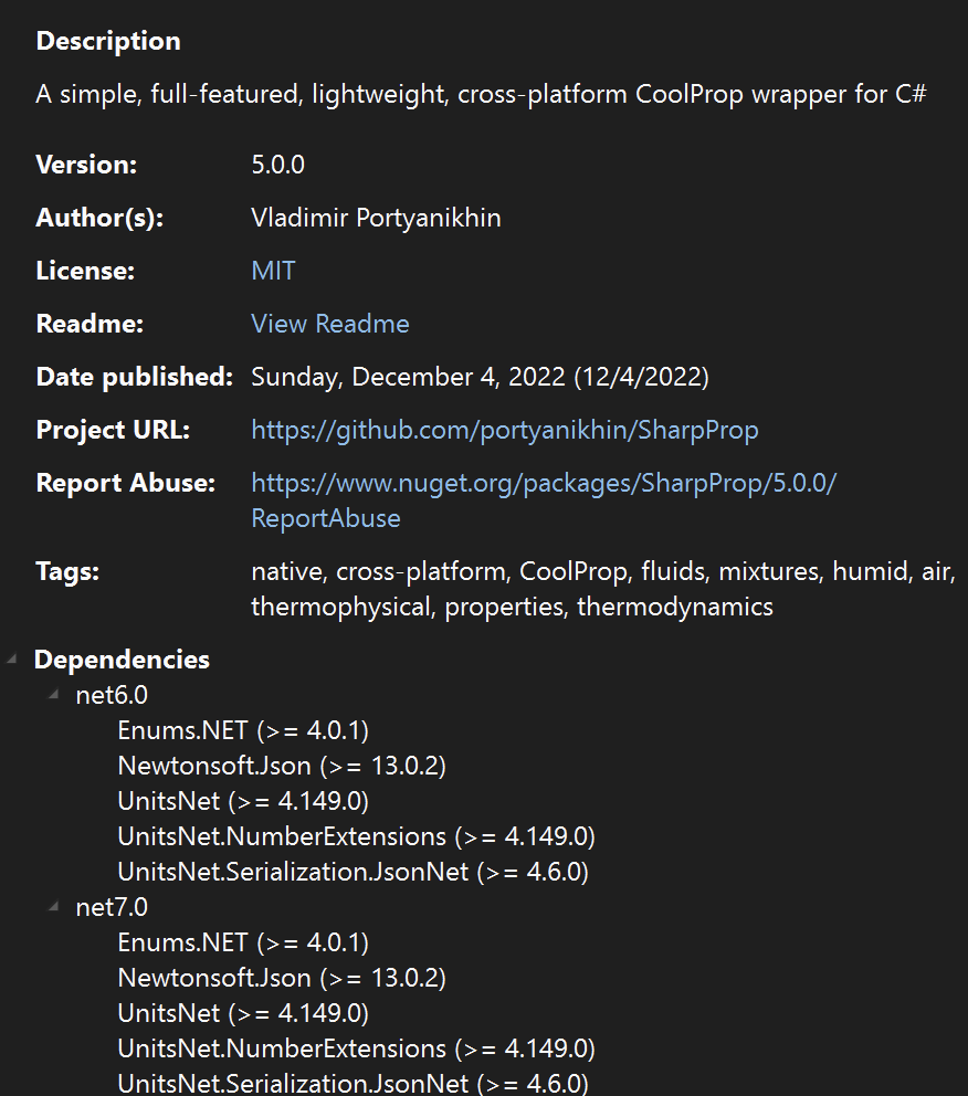 Availability for .NET Framework · Issue #114 · portyanikhin/SharpProp ...