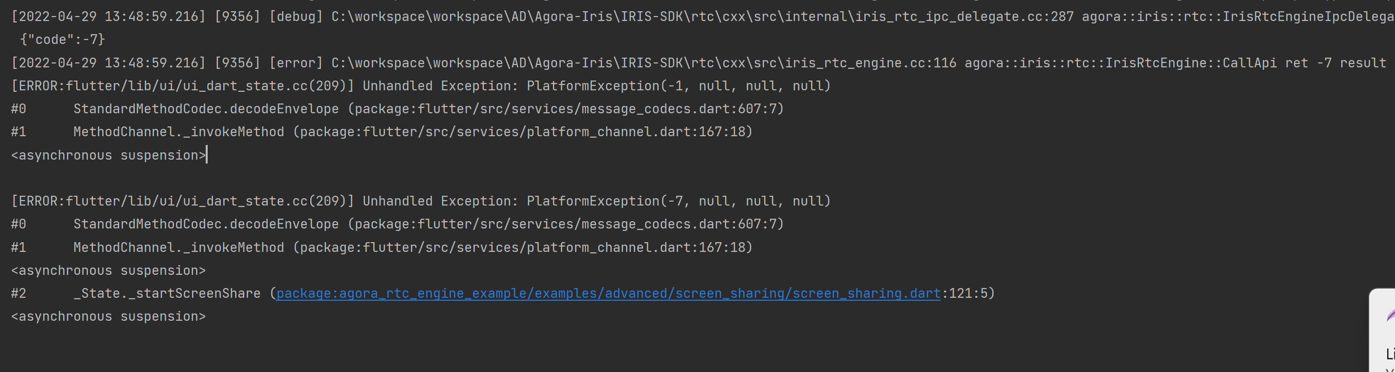 Screen share on example is not working (Chrome & window) · Issue 669