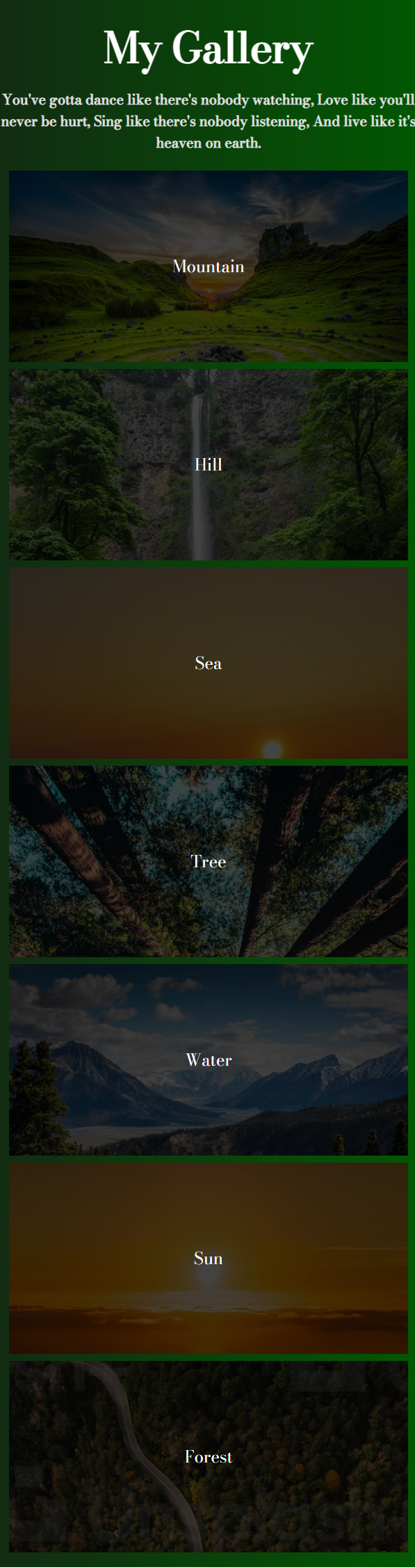 GitHub - Utt977/my_gallery: My Gallery project made with html and css ...