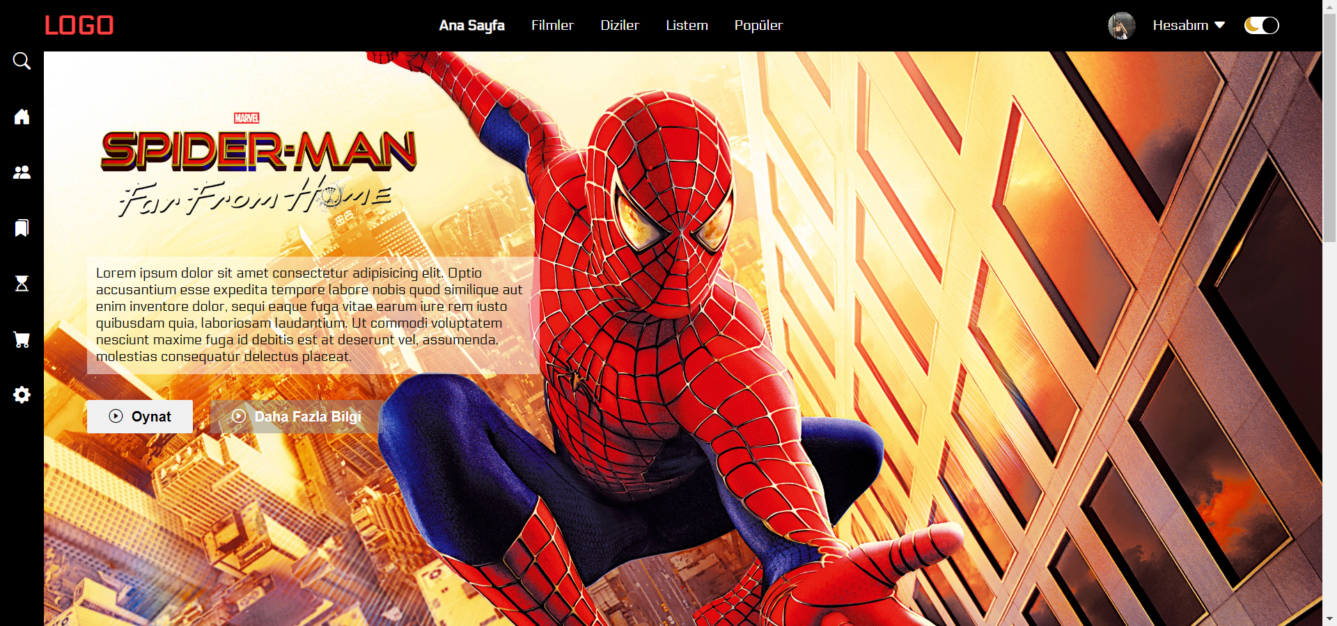GitHub - gulceabaci/movieSite: A responsive movie site was built using ...