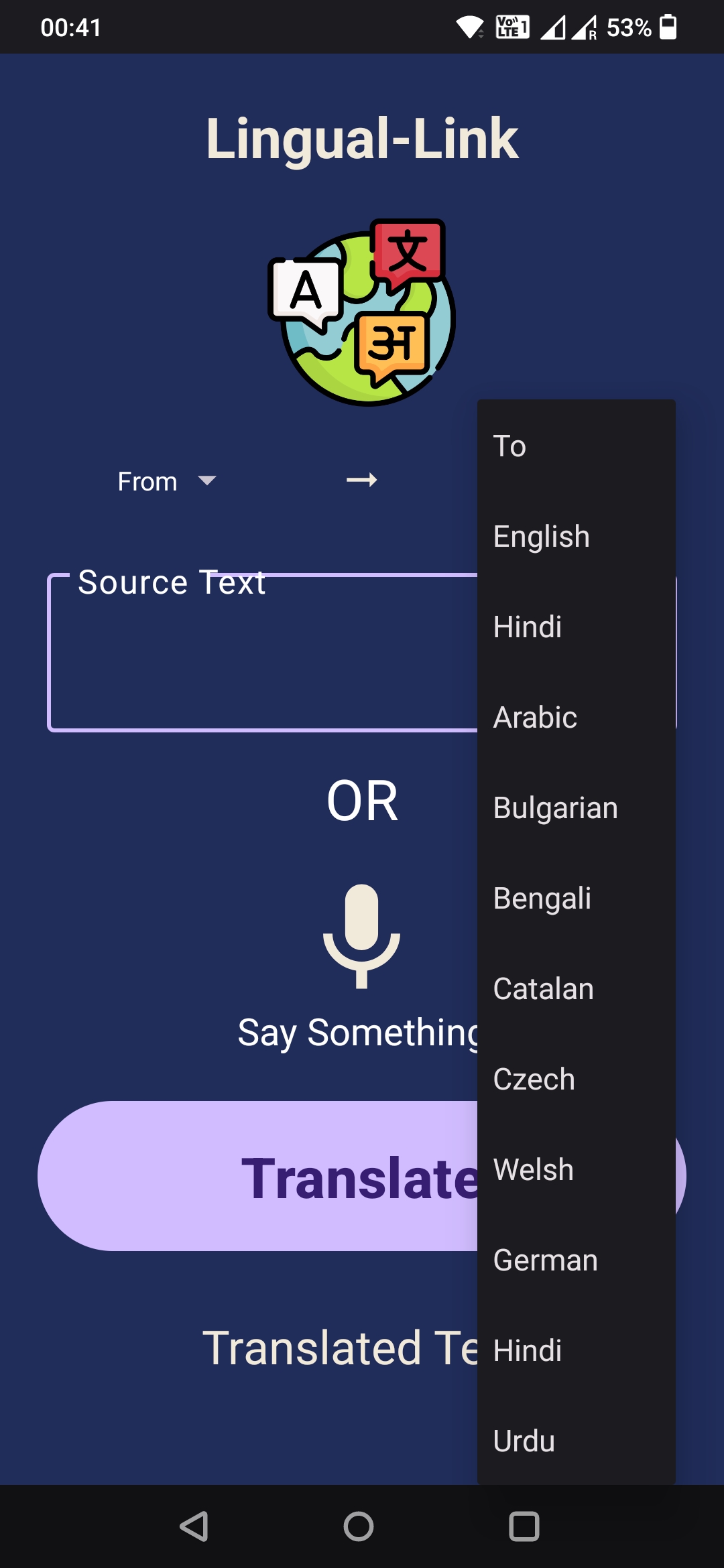 GitHub LegitDoodle/LanguageTranslatorApp An android application