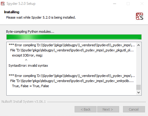 Error installing Spyder 5.2.0 · Issue #16917 · spyder-ide/spyder · GitHub