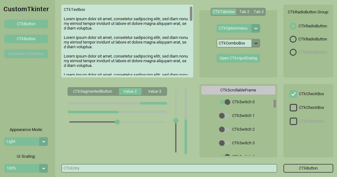 GitHub - a13xe/CTkThemesPack: CustomTkinter theme palettes