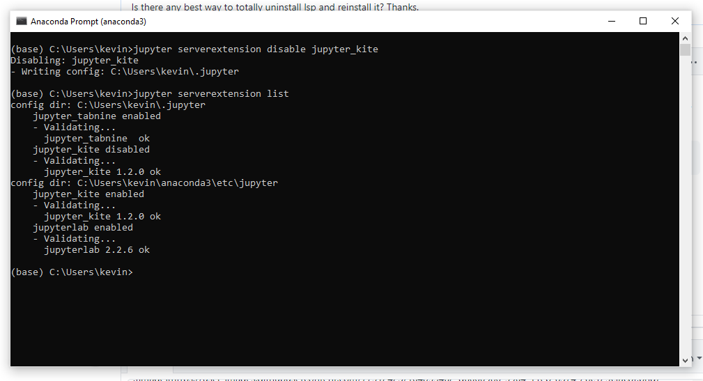 LSP not Working (Kite Server Visible After Disabling and Uninstalling ...