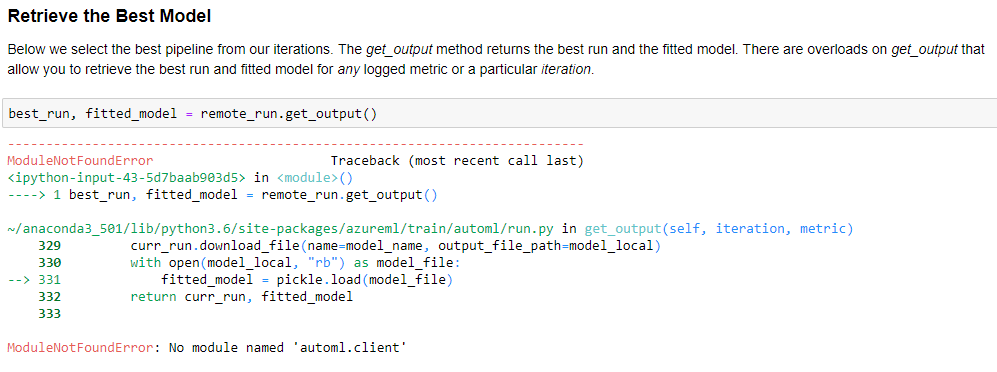 Missing module - No module named 'automl.client' · Issue #56 · Azure ...