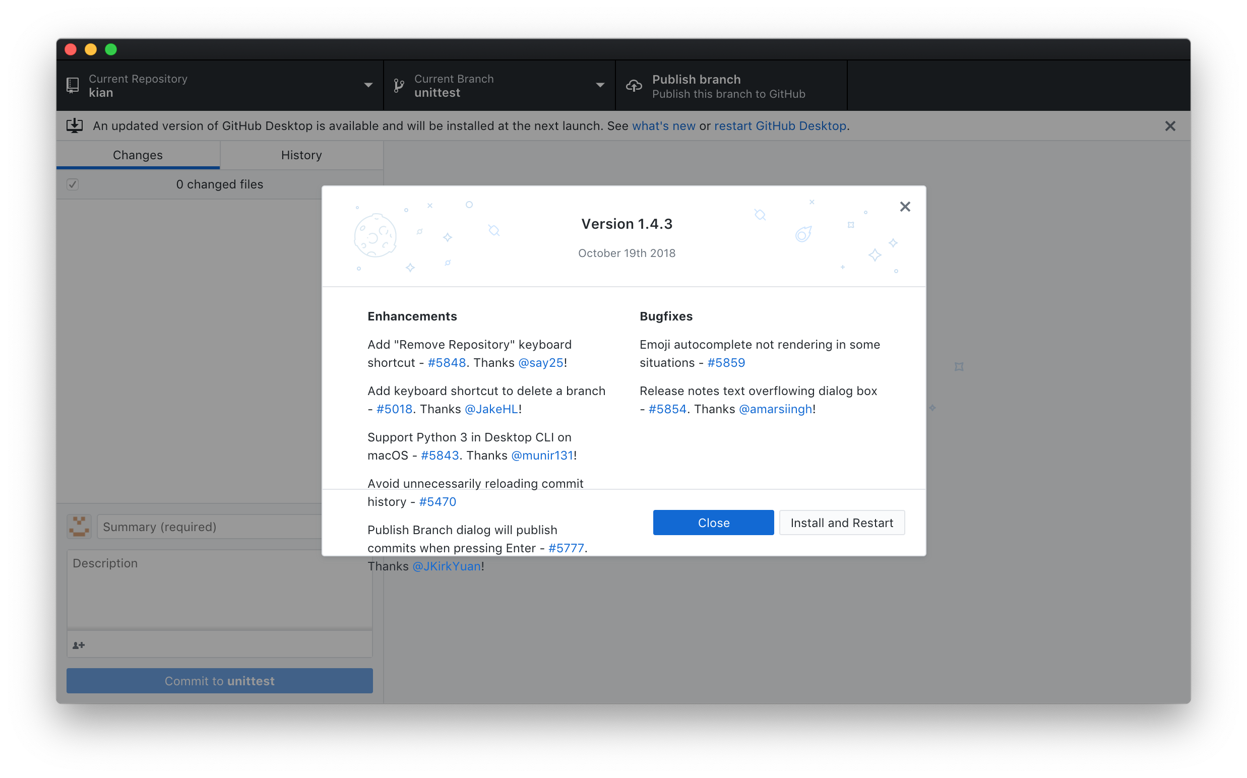 Content overflows out of bound inside 'What's new' window. (On update ...