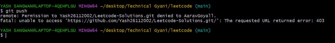 can't able to push the changes to github repo · community · Discussion ...