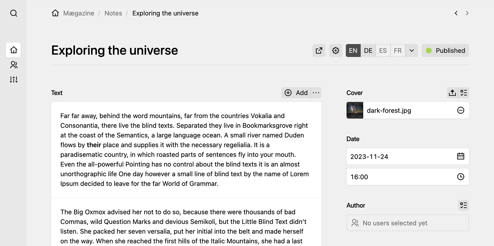 Language Selector in Kirby panel