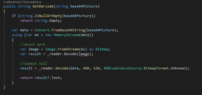 Decode base64 string in .NET Core · Issue #185 · micjahn/ZXing.Net · GitHub
