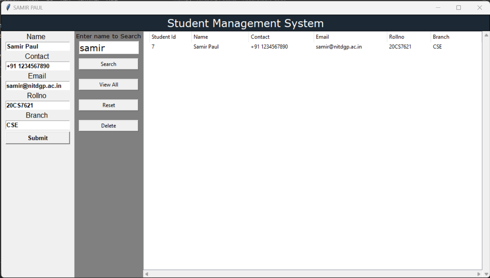 GitHub SamirPaulb student management system Student Management 