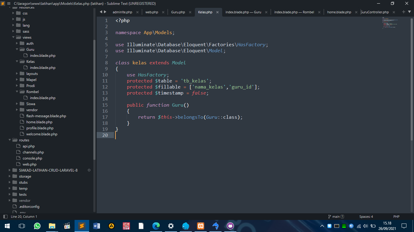 GitHub - irfansetiawan1990/LATIHAN-DASAR-SIAKAD-LARAVEL-8-: LATIHAN ONE ...