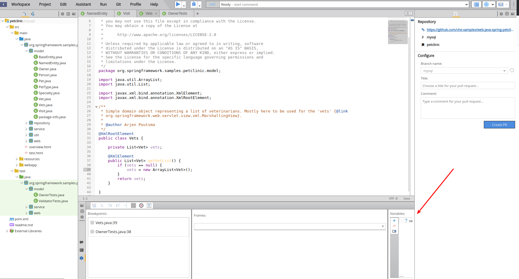 [CHE 6] The Pull Request panel hides part of the Debug panel · Issue ...
