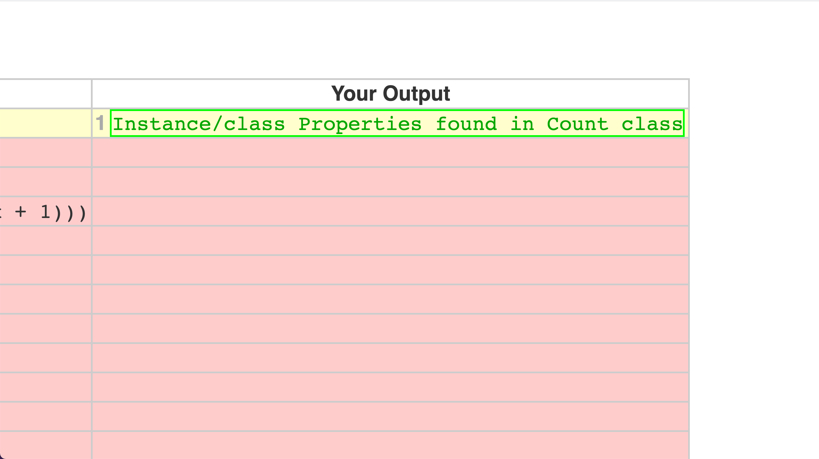 CodeCrunch Runtime exception detected. Instance/class Properties found ...