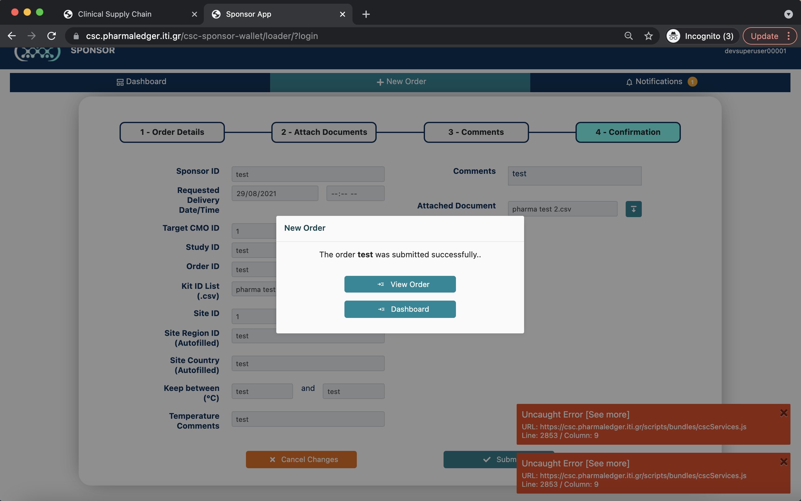 Getting Uncaught Errors every time Order changes the Status · Issue ...